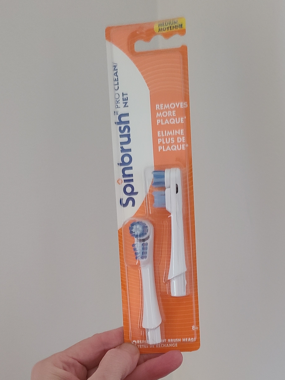 Spinbrush Pro Clean Replacement Brush Heads - White with Blue Bristles